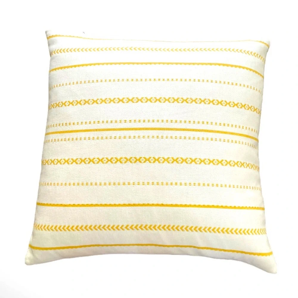 DEVI DESIGNS NAMBIA WHITE OCHRE ACCENT PILLOW INSERT WATERFOWL FEATHERS 23x23